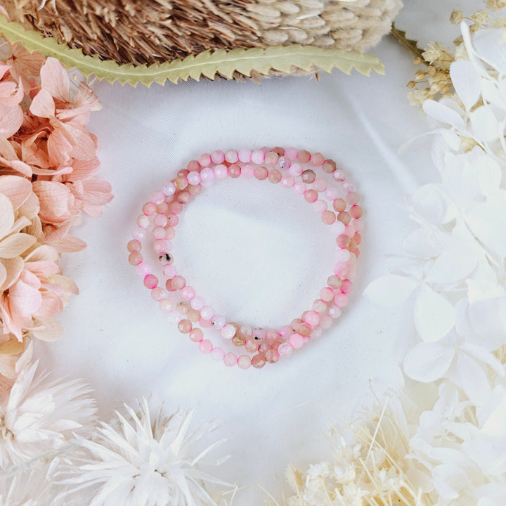 Pink Opal Faceted Bracelet - 4mm