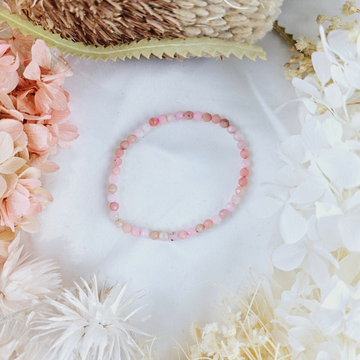 Pink Opal Faceted Bracelet - 4mm