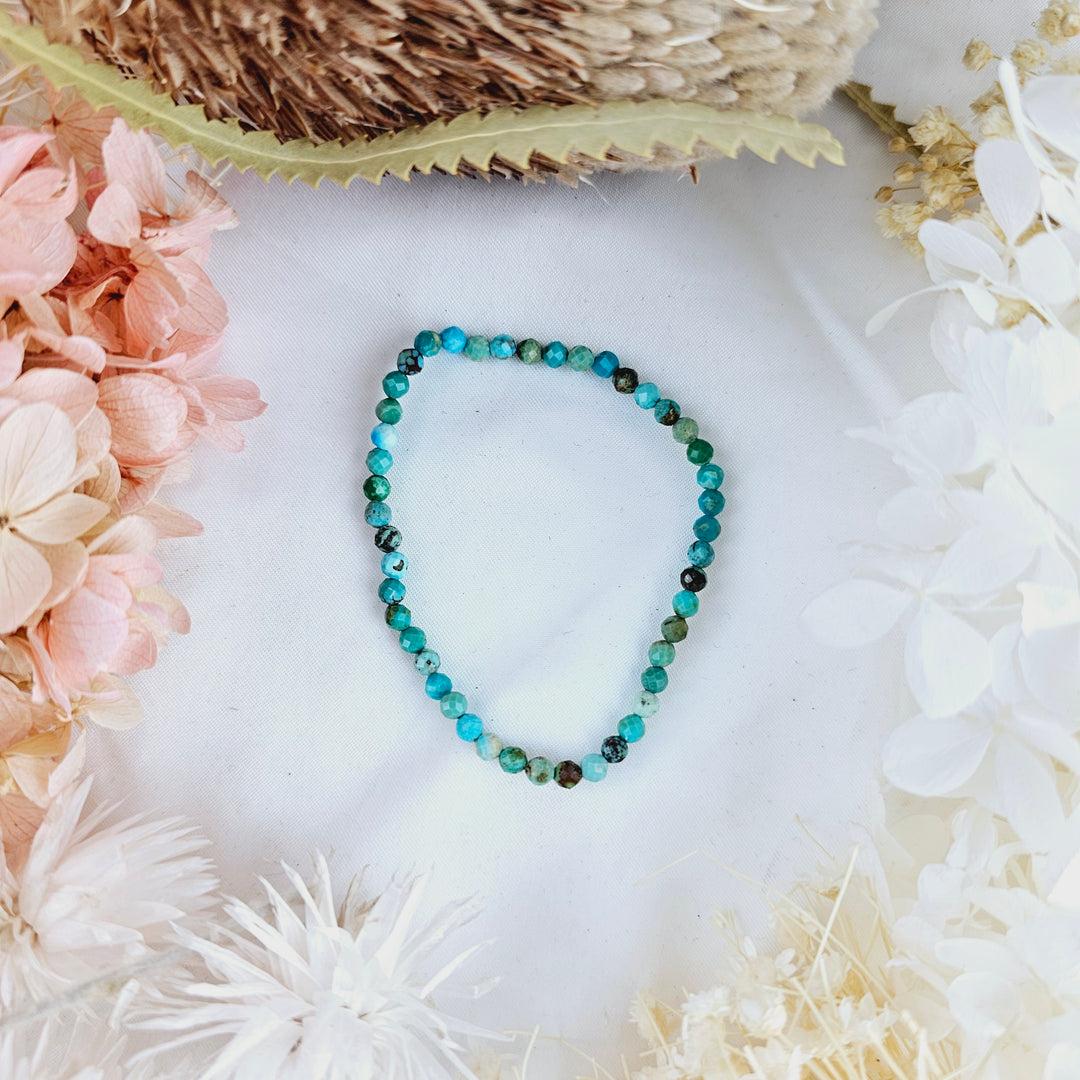 Turquoise Faceted Bracelet - 4mm