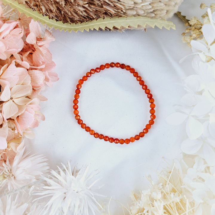 Carnelian Faceted Bracelet - 4mm