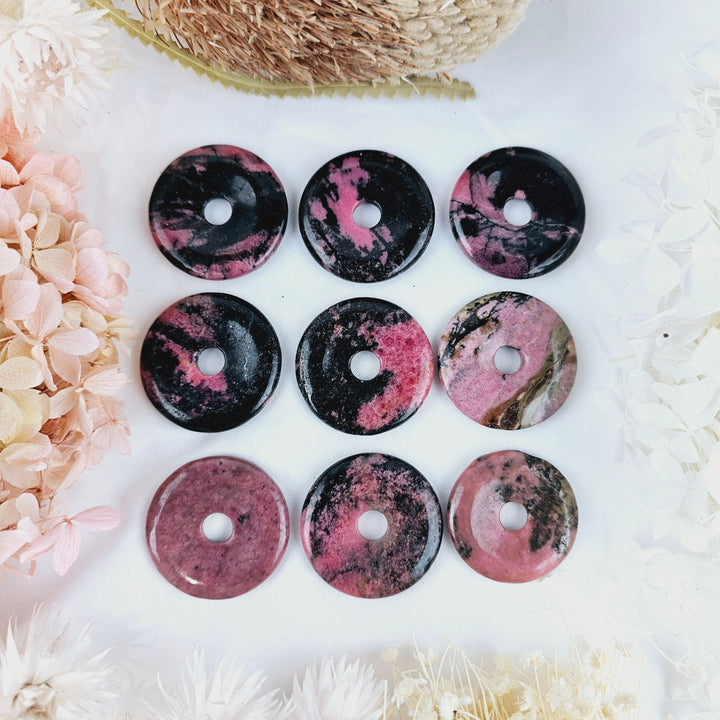 Rhodonite Donut Pendant