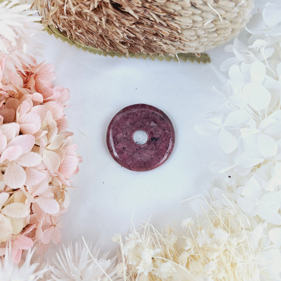 Rhodonite Donut Pendant