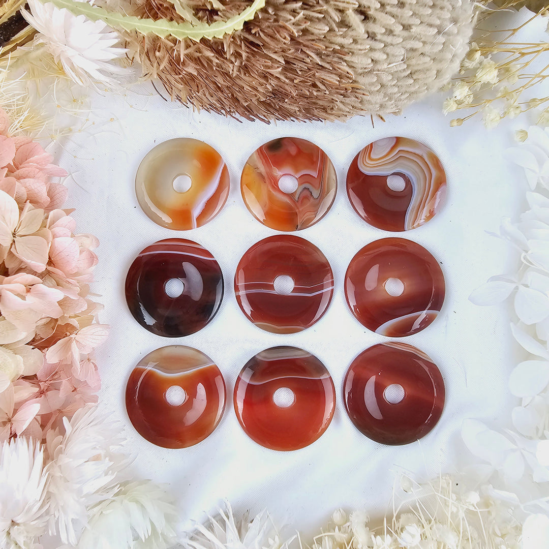 Carnelian Donut Pendant