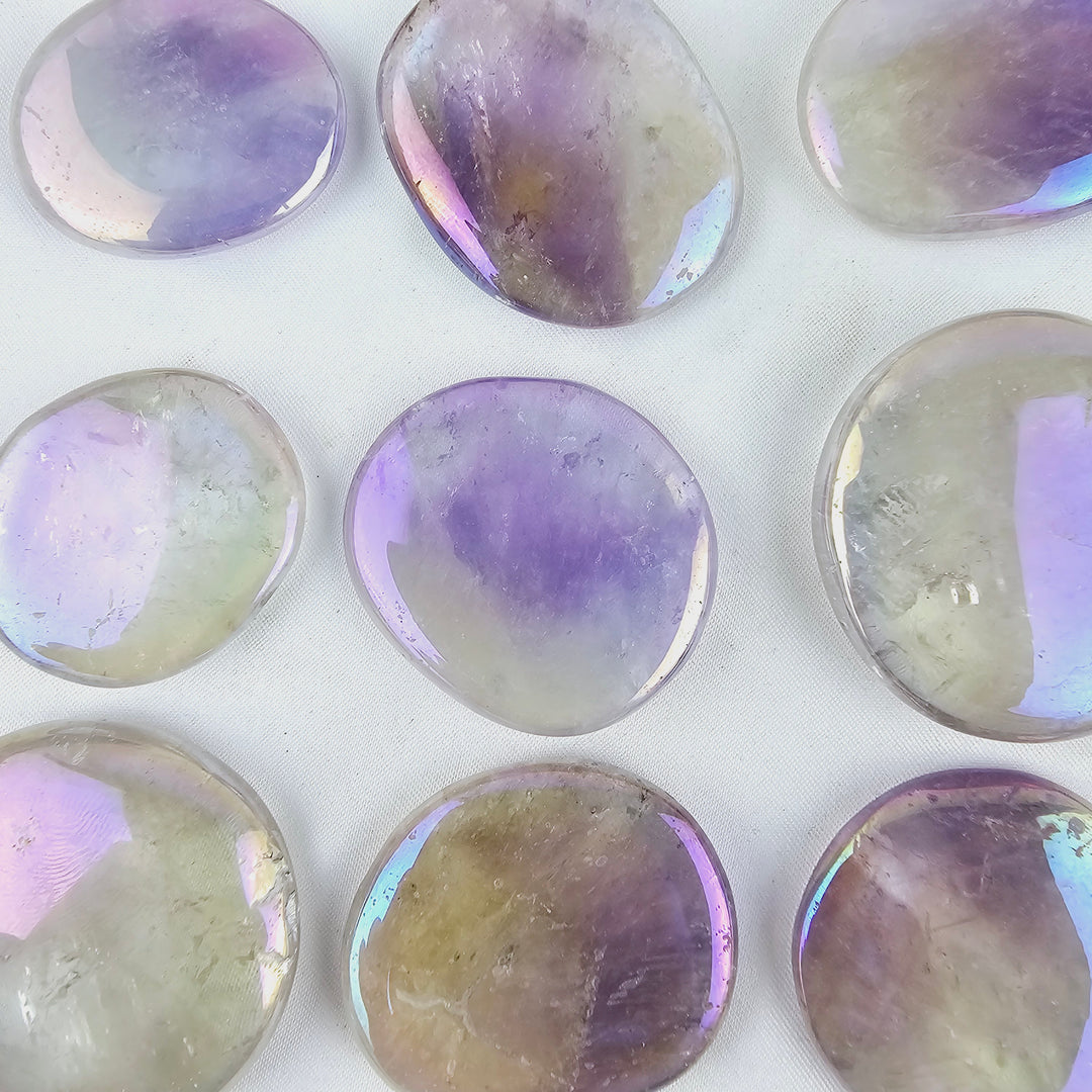 Angel Aura Amethyst Flat Stone