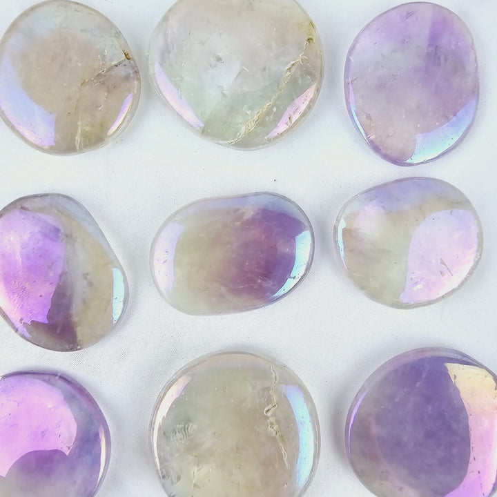 Angel Aura Amethyst Flat Stone