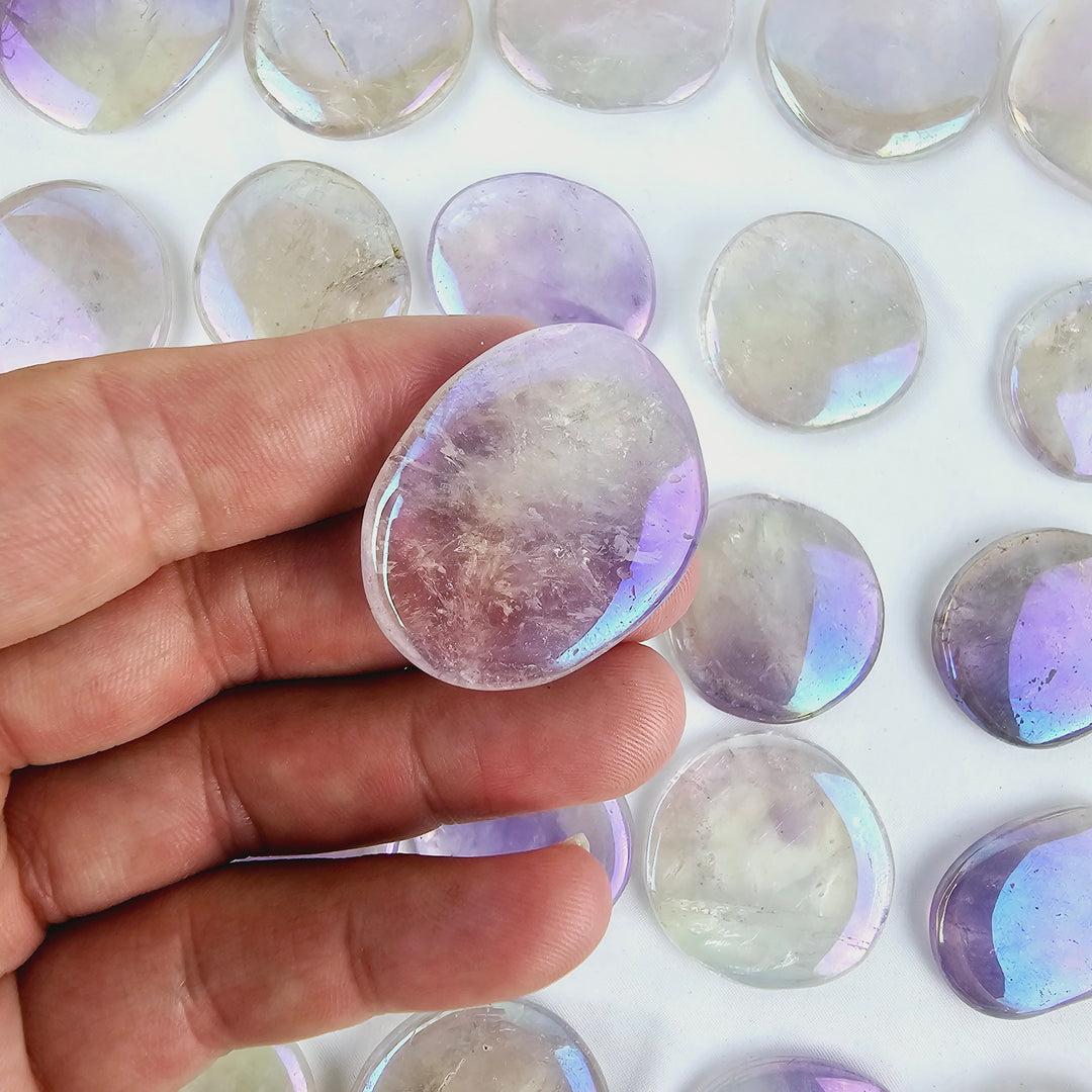 Angel Aura Amethyst Flat Stone