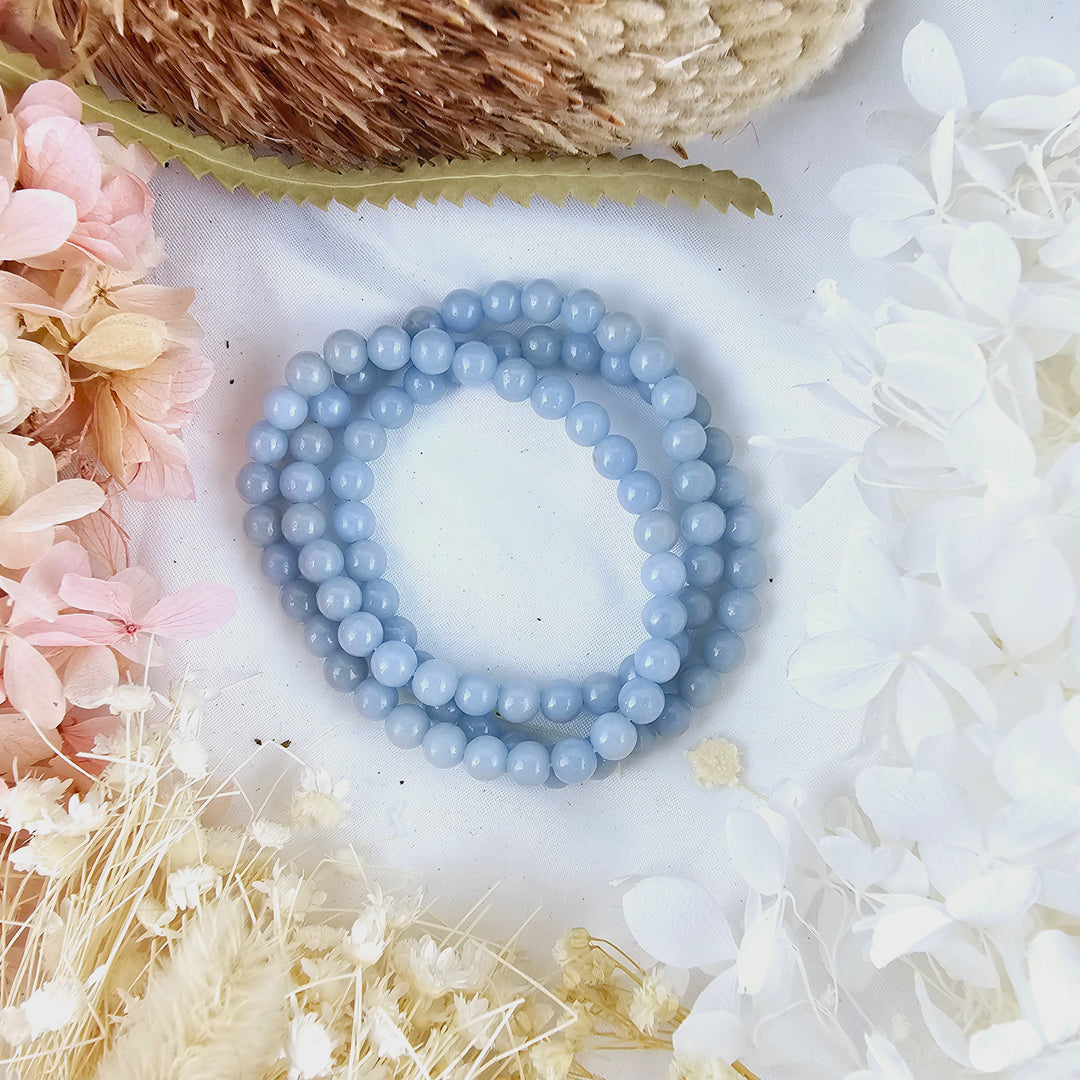 Angelite Bracelet - 6mm #2