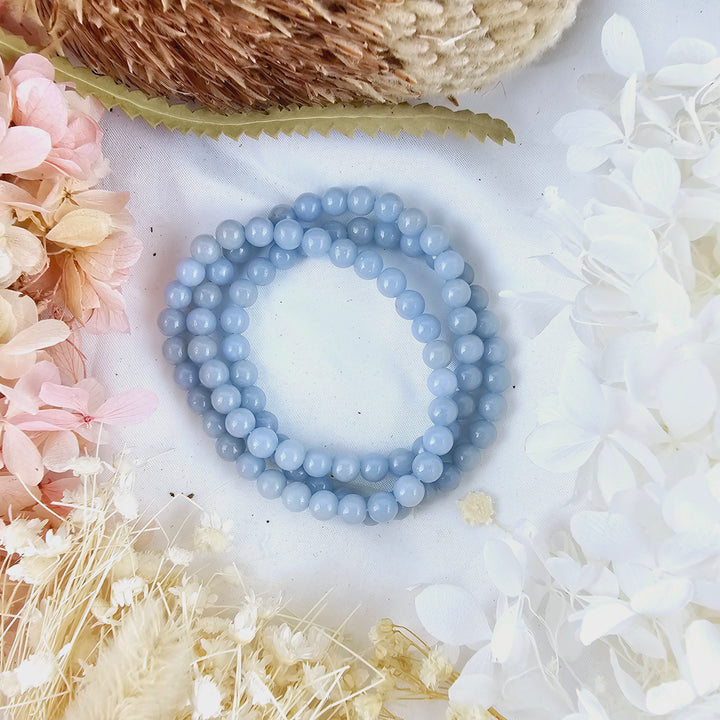 Angelite Bracelet - 6mm #2