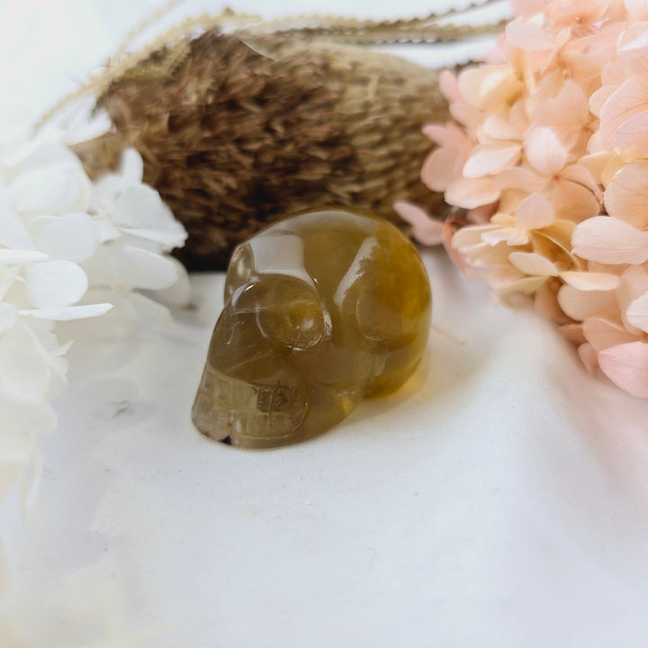 Yellow Fluorite Skull