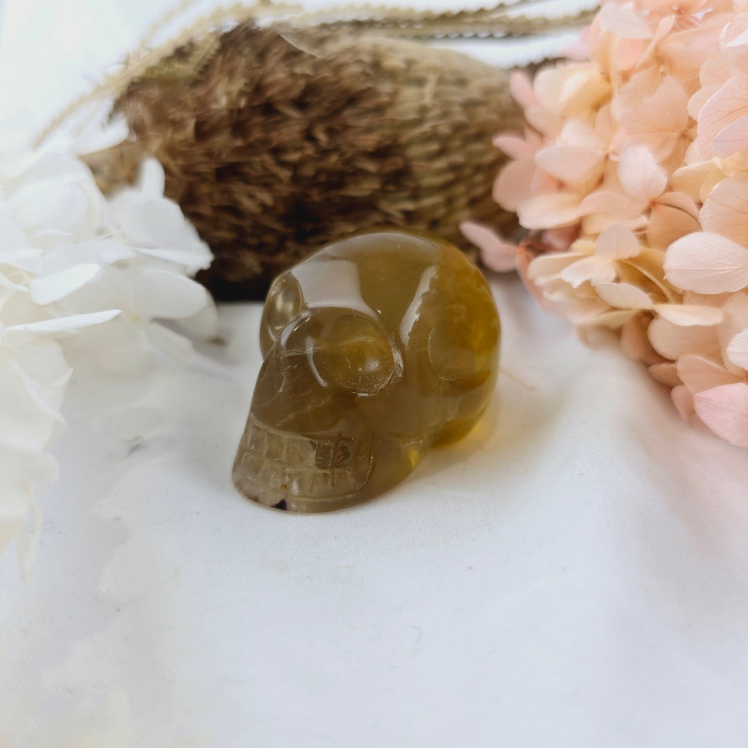Yellow Fluorite Skull