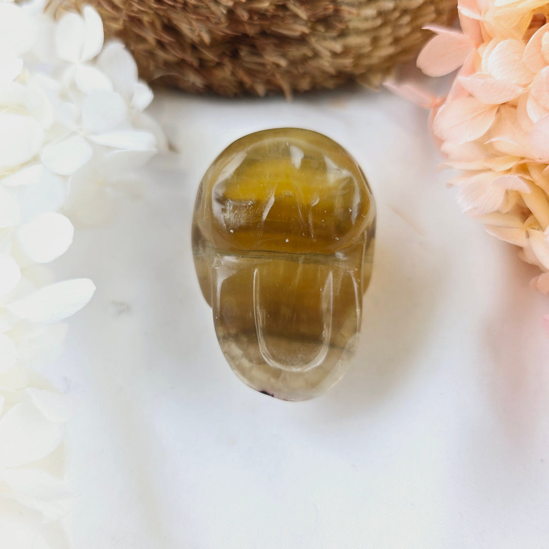 Yellow Fluorite Skull