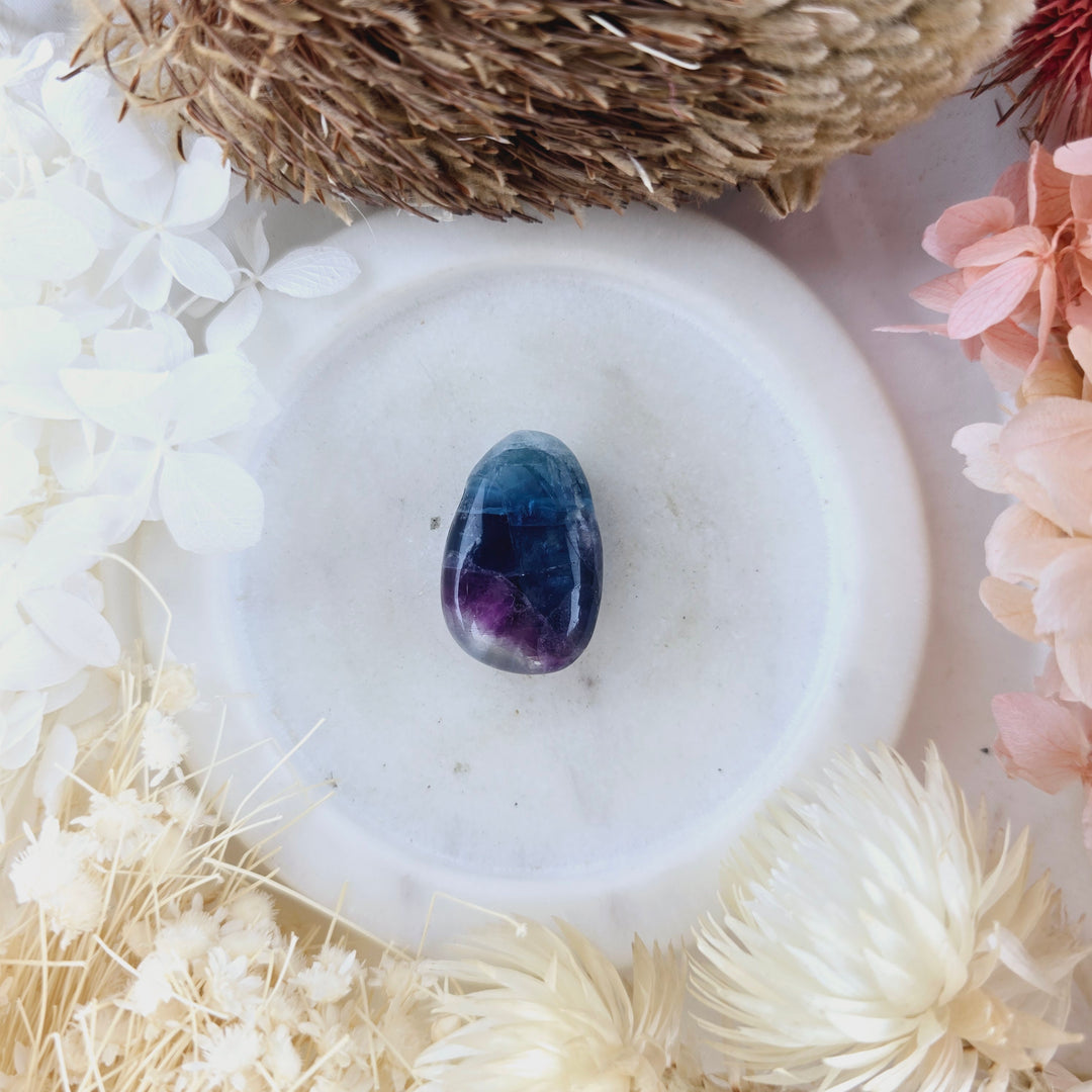Rainbow Fluorite Tumbled Pendant