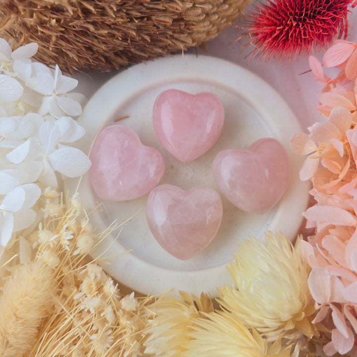 Rose Quartz Puffy Heart