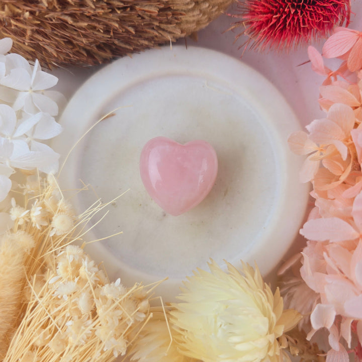 Rose Quartz Puffy Heart