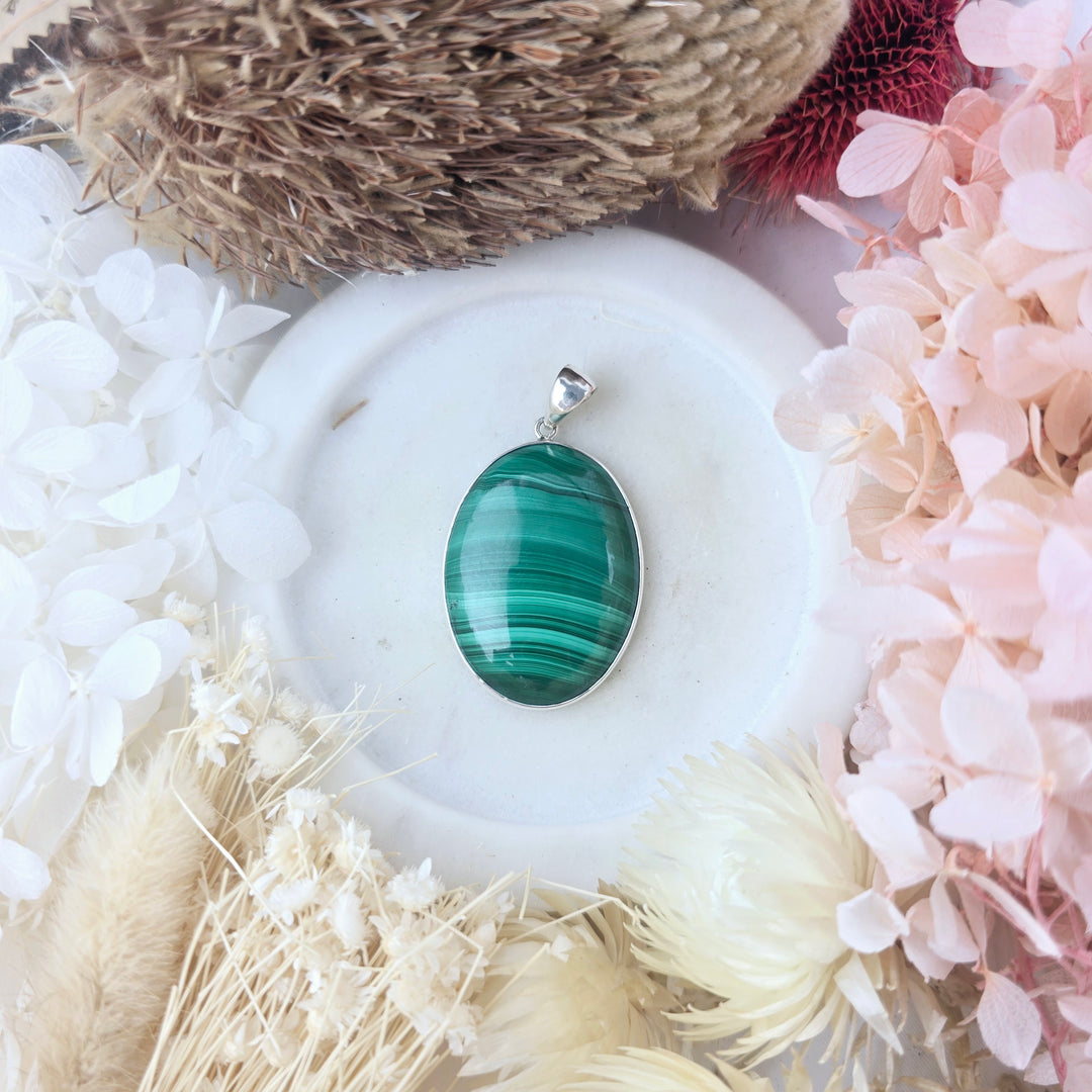 Malachite Silver Pendant