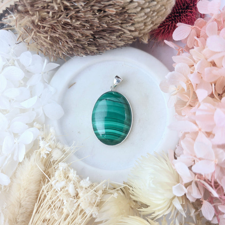 Malachite Silver Pendant