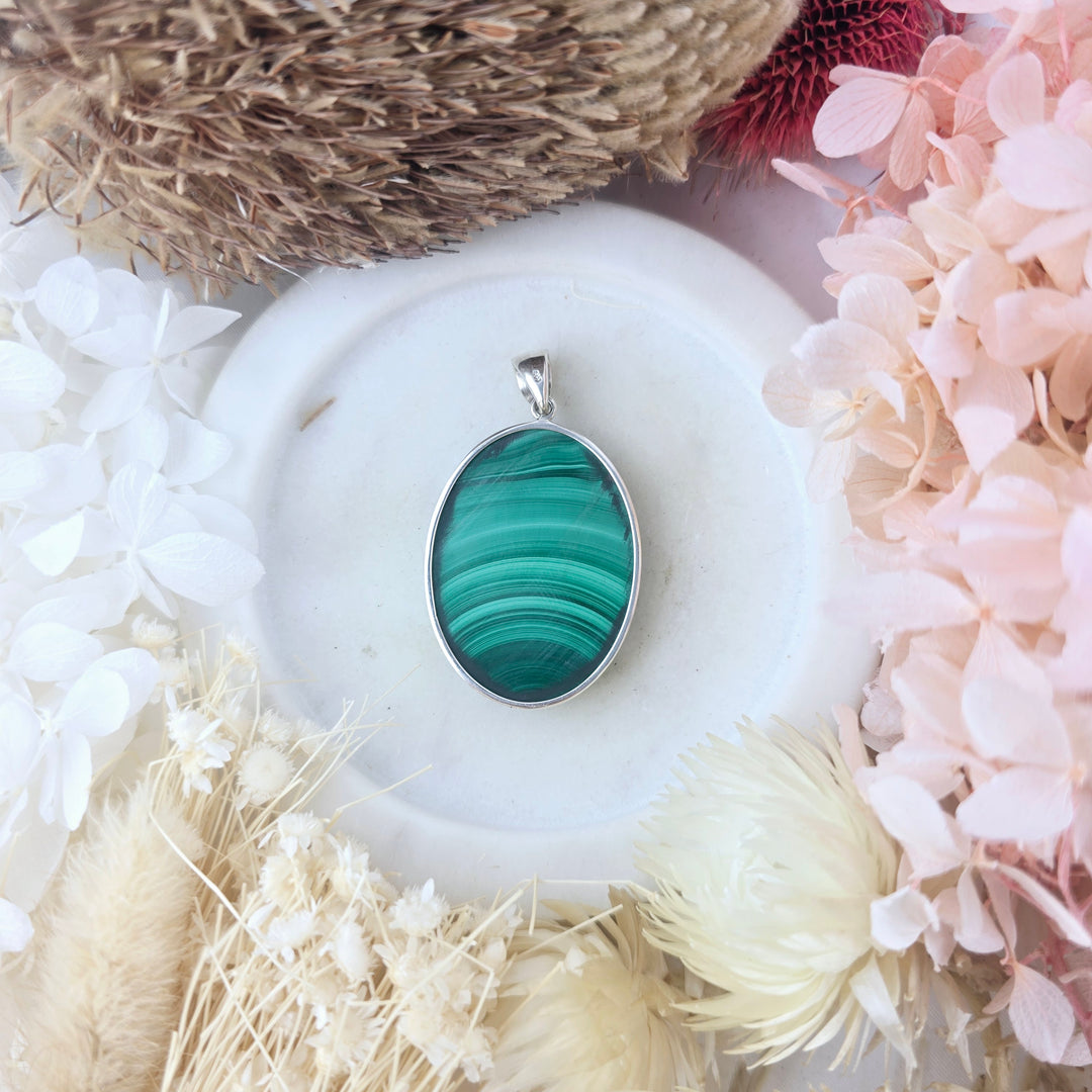 Malachite Silver Pendant