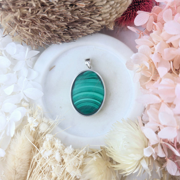 Malachite Silver Pendant