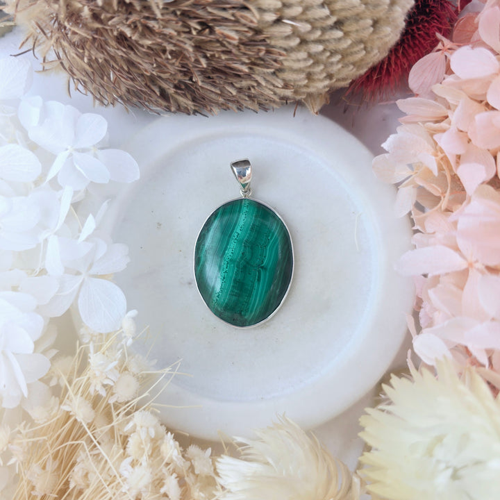 Malachite Silver Pendant