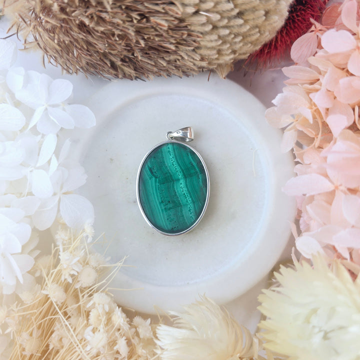 Malachite Silver Pendant