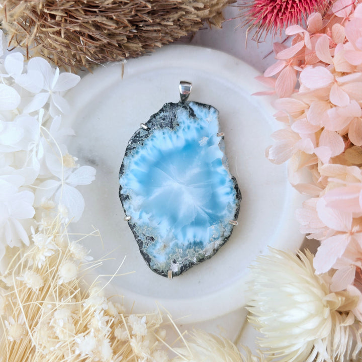 Larimar Silver Pendant