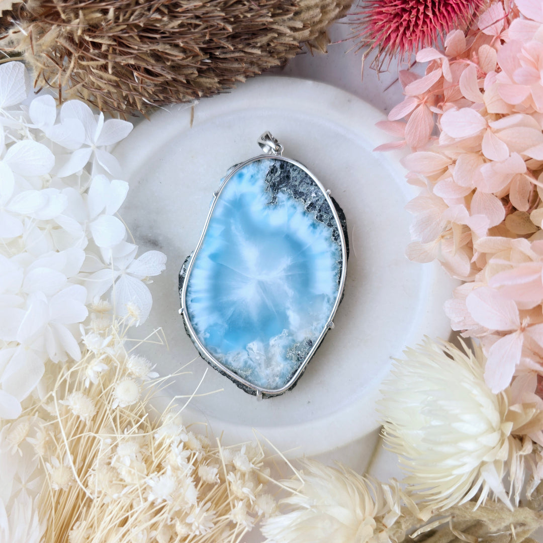 Larimar Silver Pendant