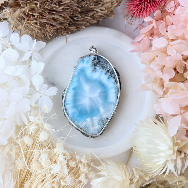 Larimar Silver Pendant