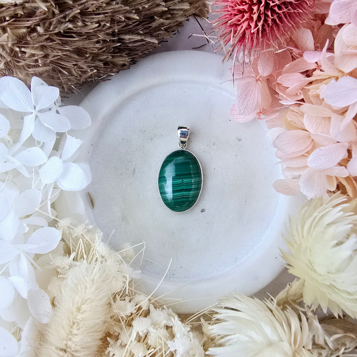 Malachite Silver Pendant