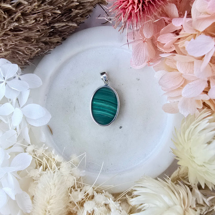 Malachite Silver Pendant