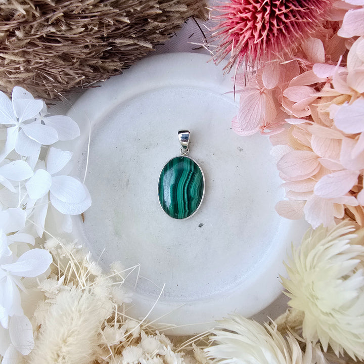 Malachite Silver Pendant
