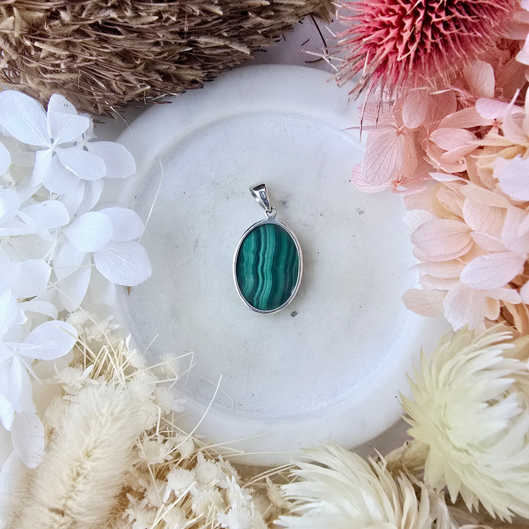 Malachite Silver Pendant