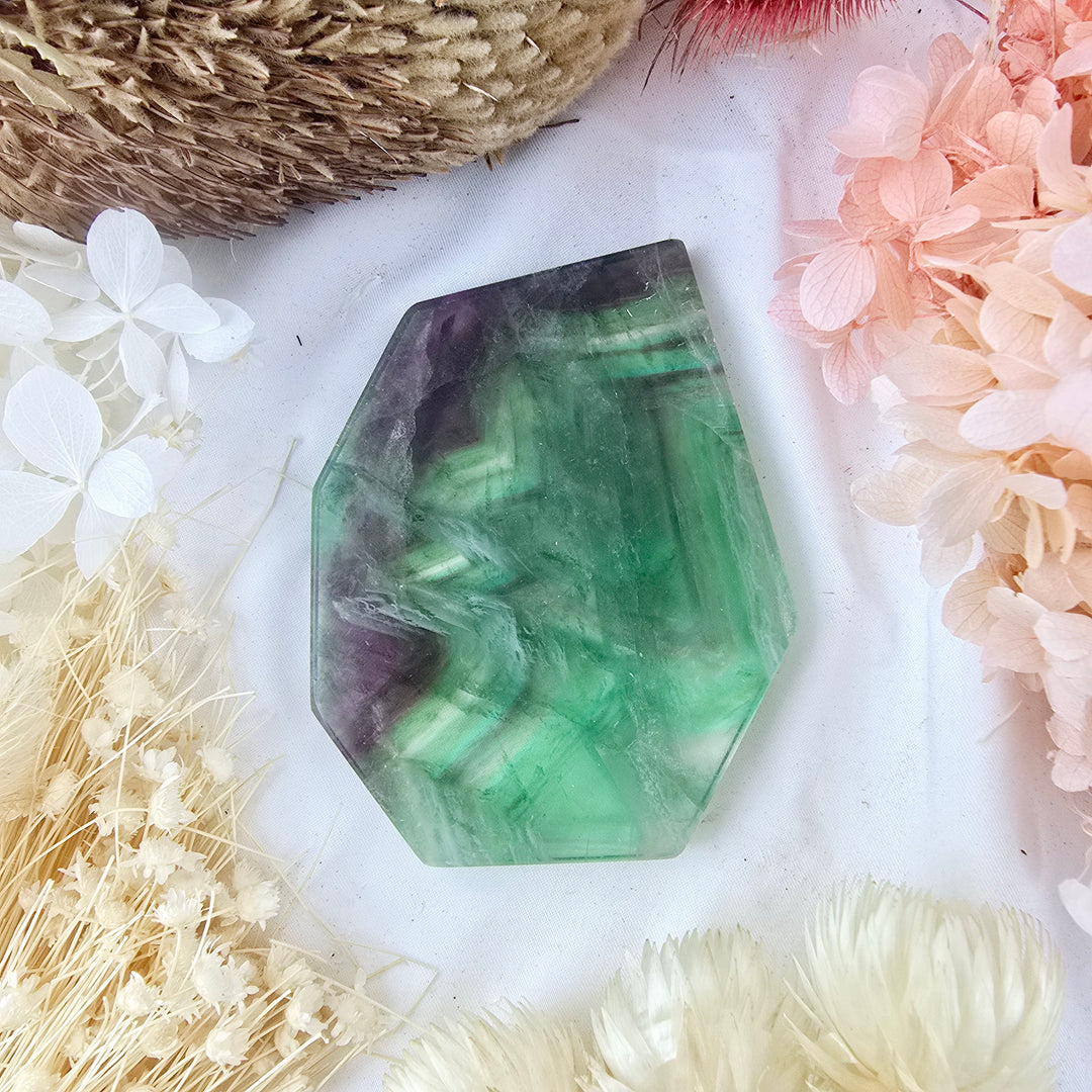 Rainbow Fluorite Slice
