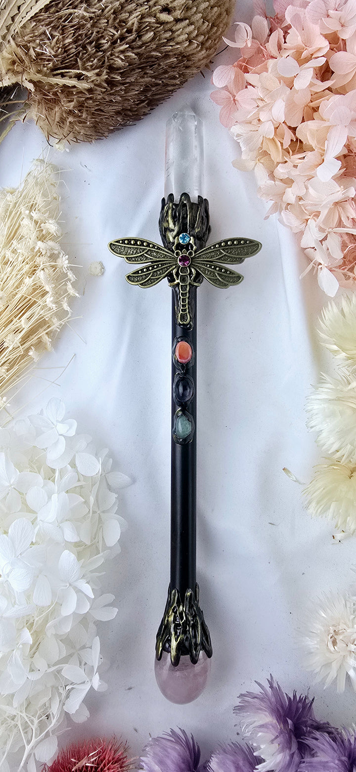 Clear Quartz Dragonfly Wand