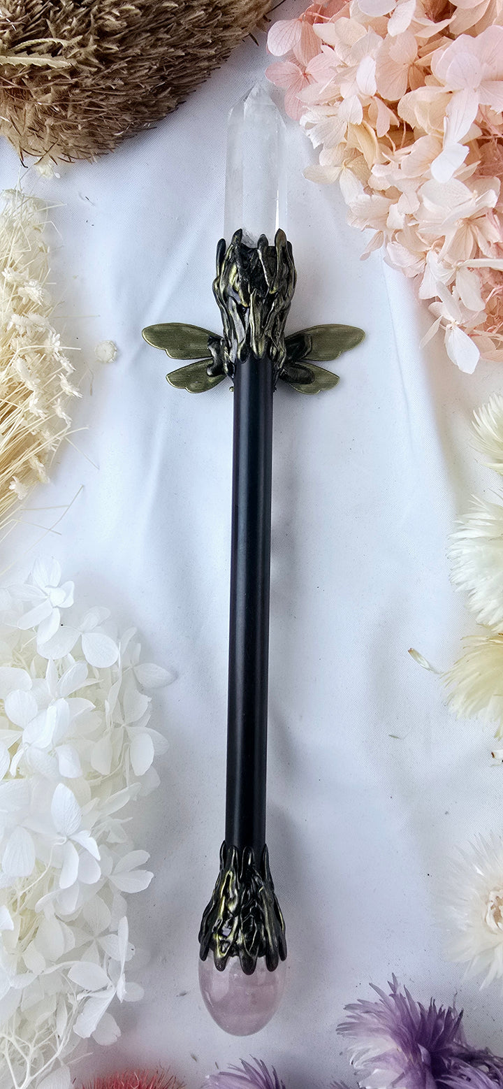 Clear Quartz Dragonfly Wand