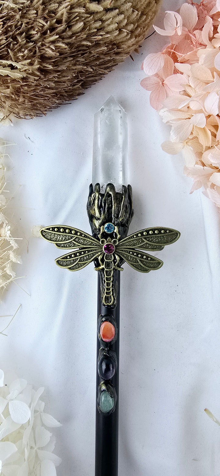 Clear Quartz Dragonfly Wand