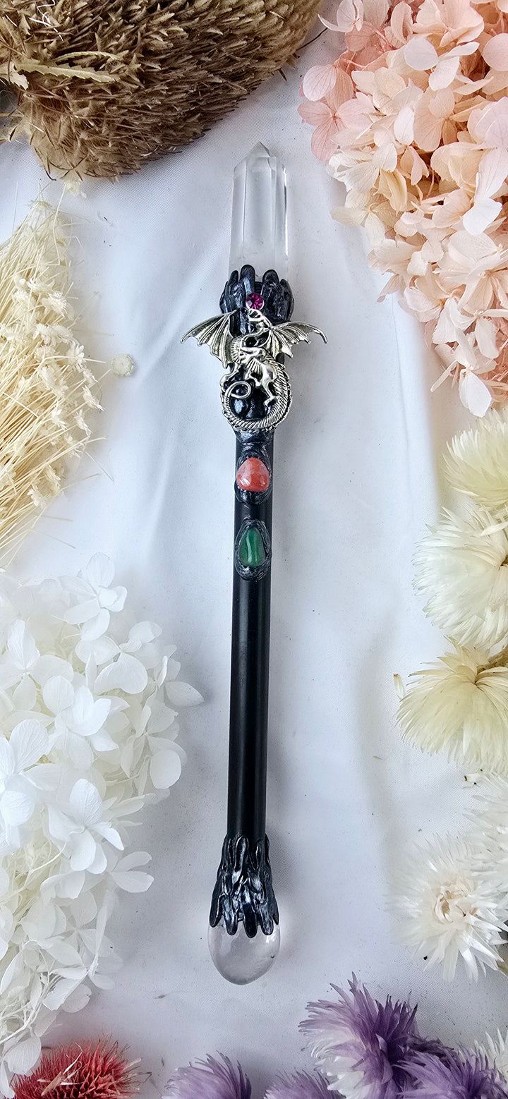 Clear Quartz Dragon Wand