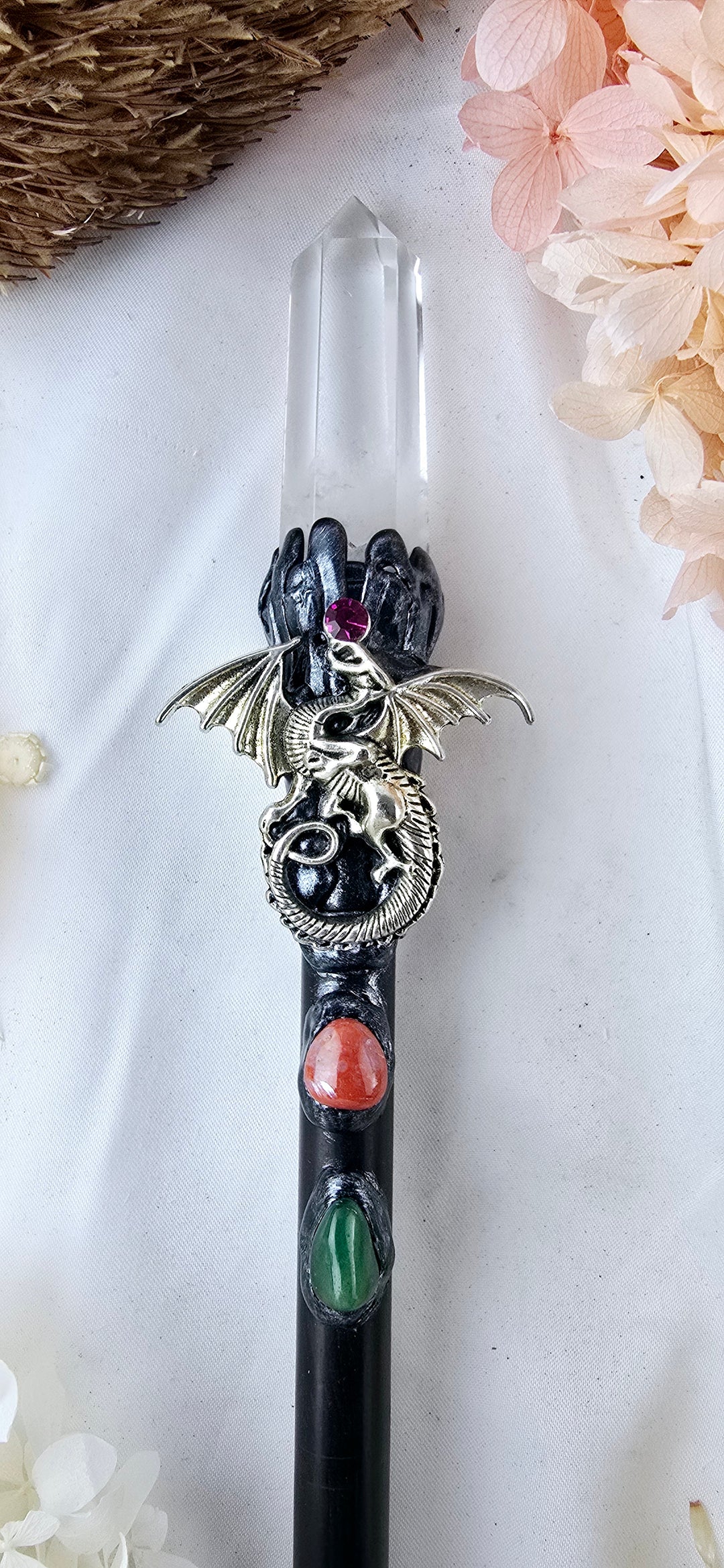Clear Quartz Dragon Wand