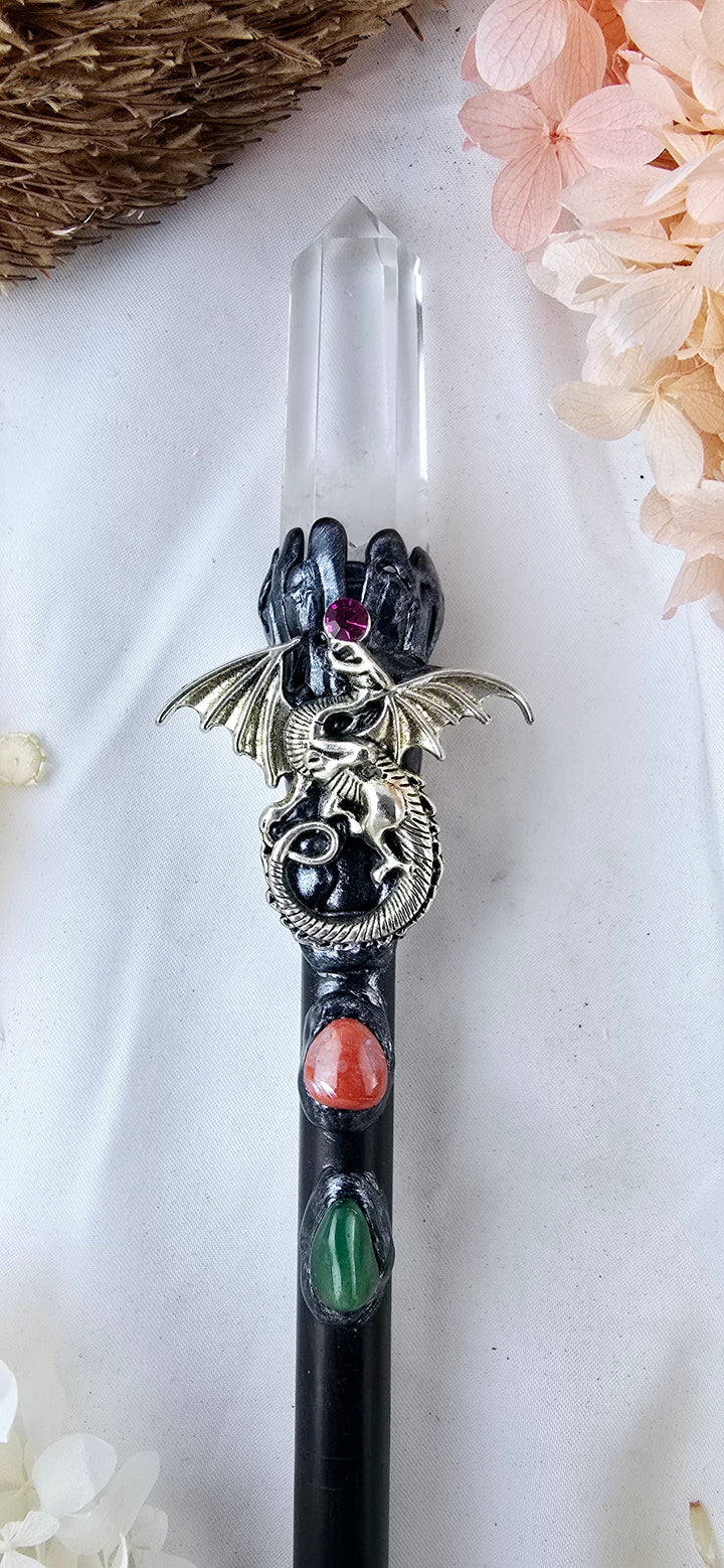 Clear Quartz Dragon Wand