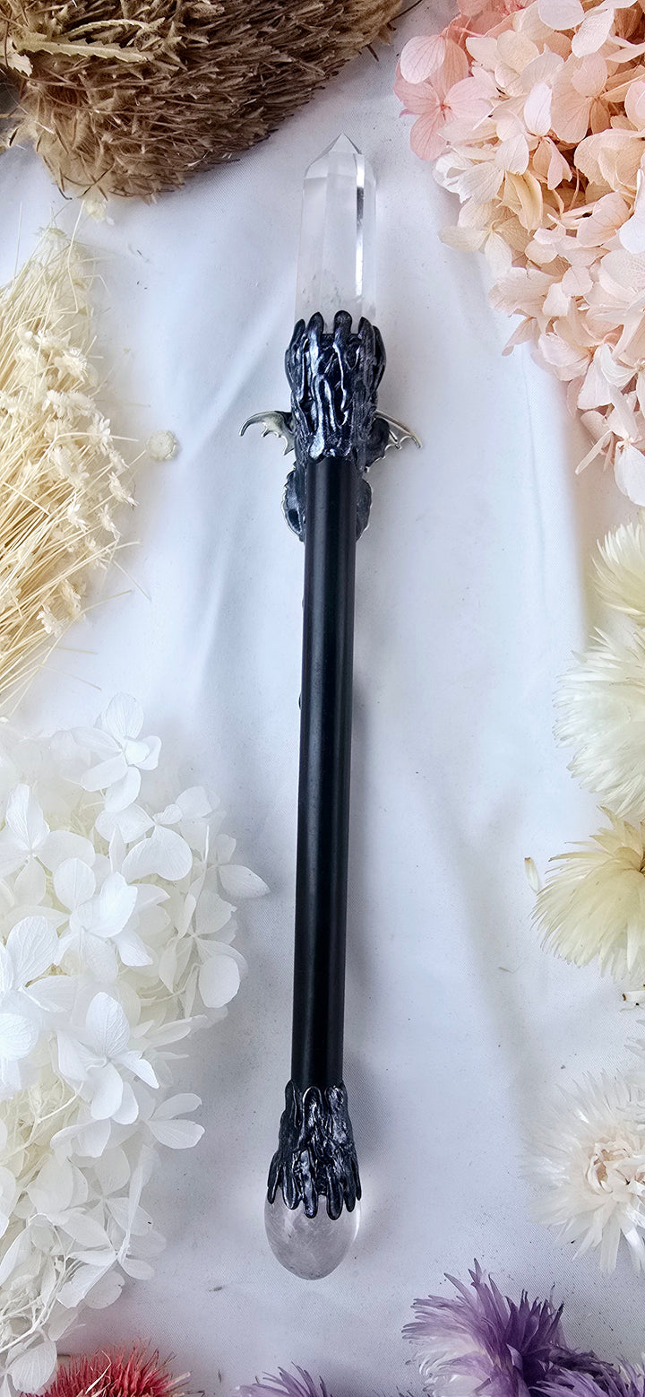 Clear Quartz Dragon Wand