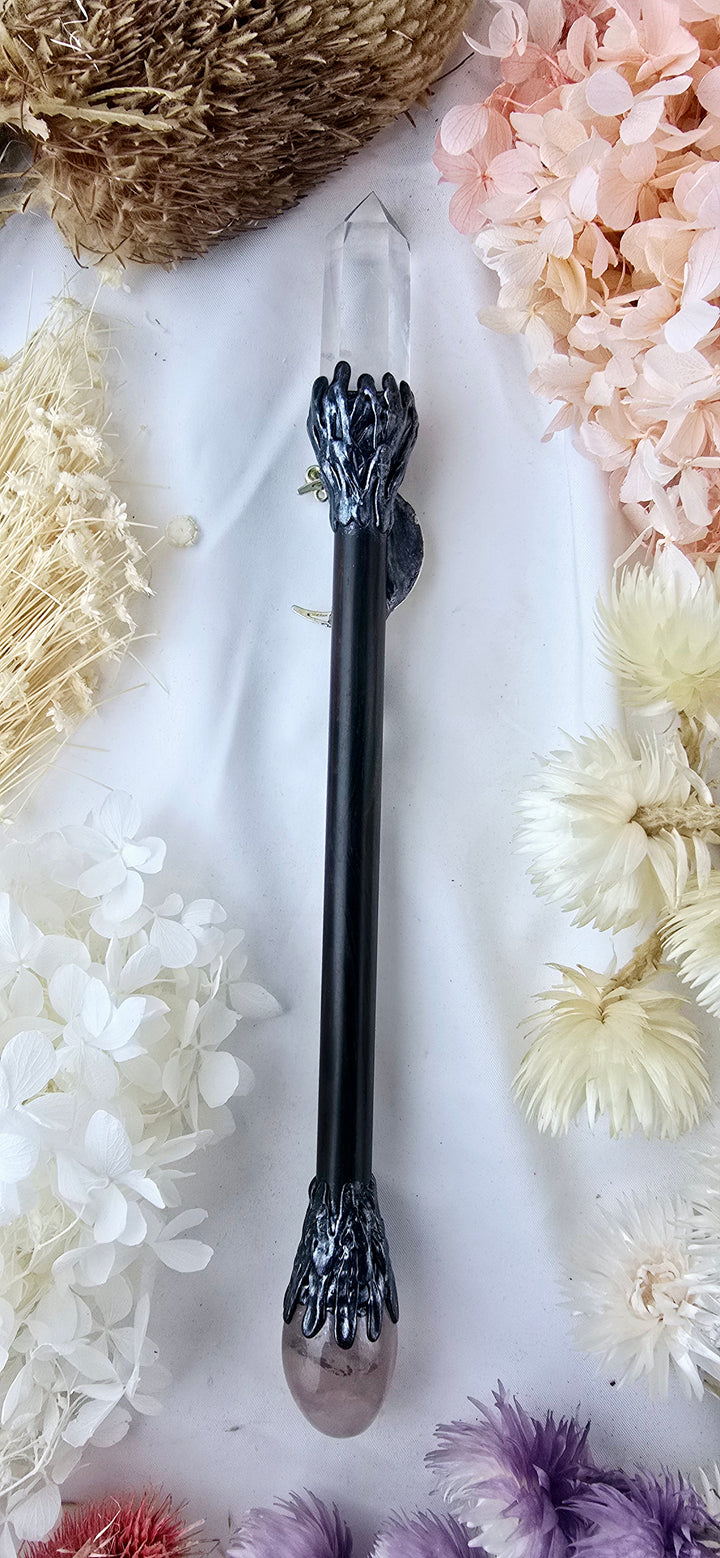 Clear Quartz Moon Wand