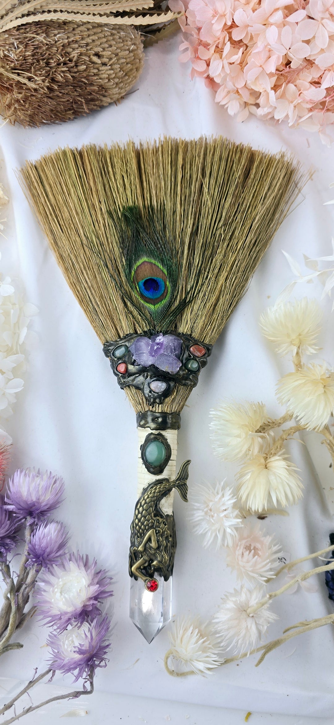 Clear Quartz Mermaid Besom