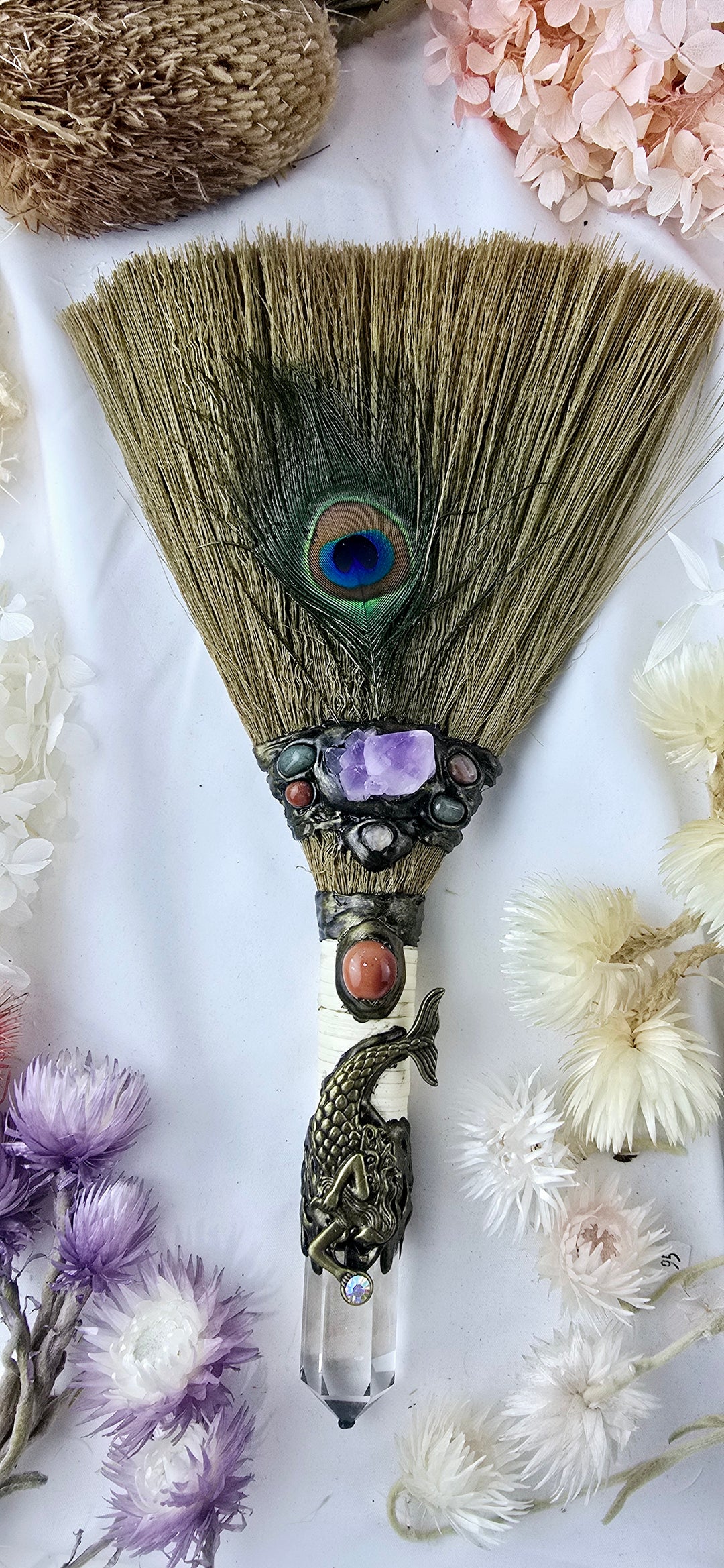 Clear Quartz Mermaid Besom
