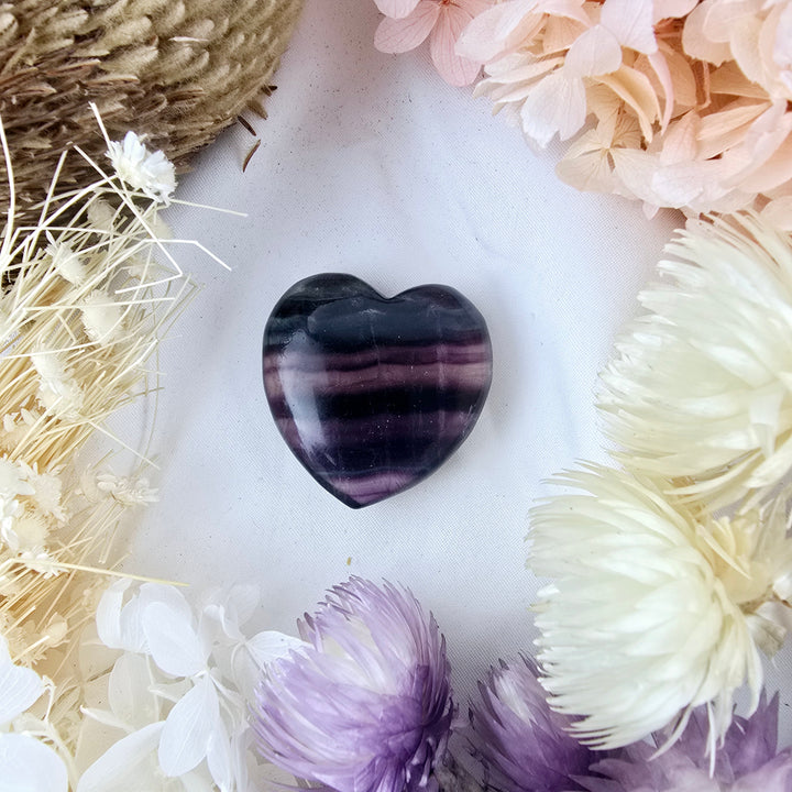 Rainbow Fluorite Heart