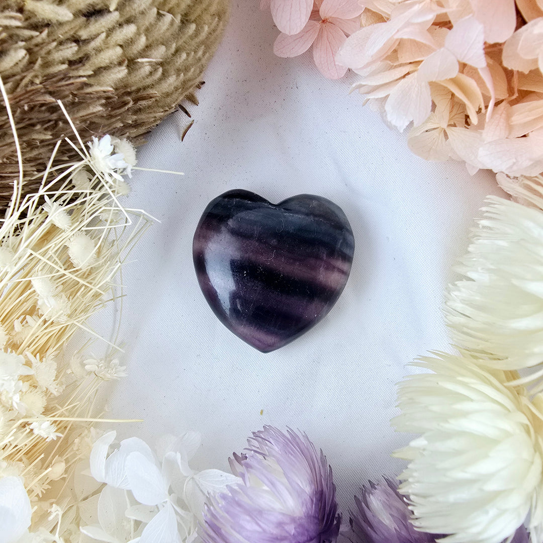 Rainbow Fluorite Heart