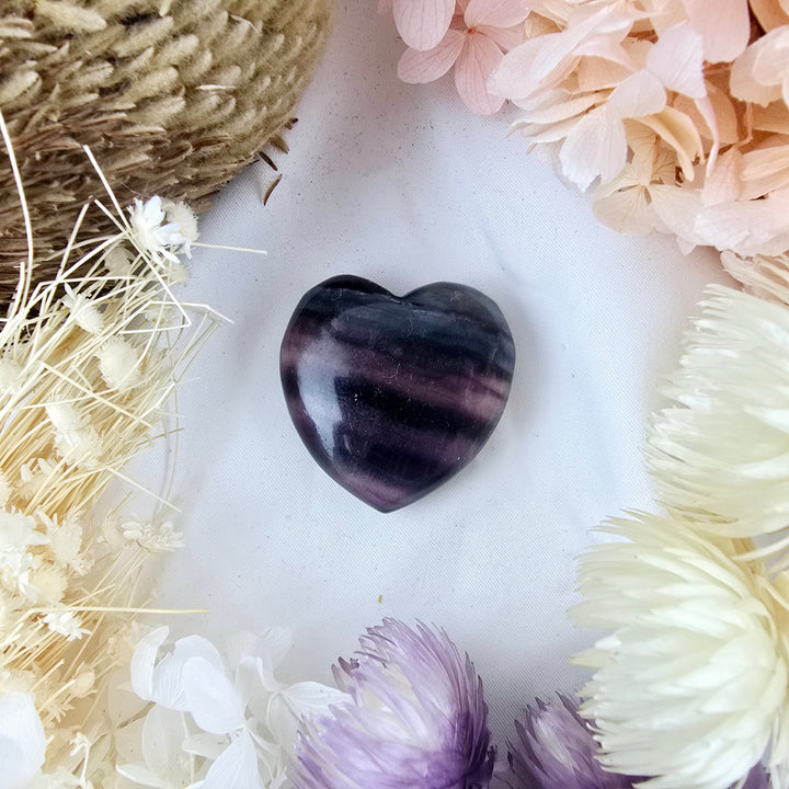 Rainbow Fluorite Heart