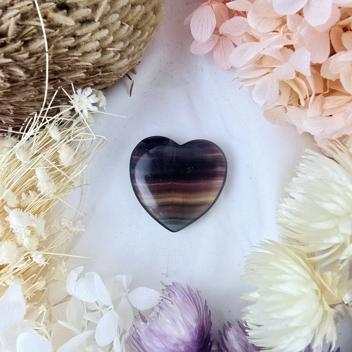 Rainbow Fluorite Heart