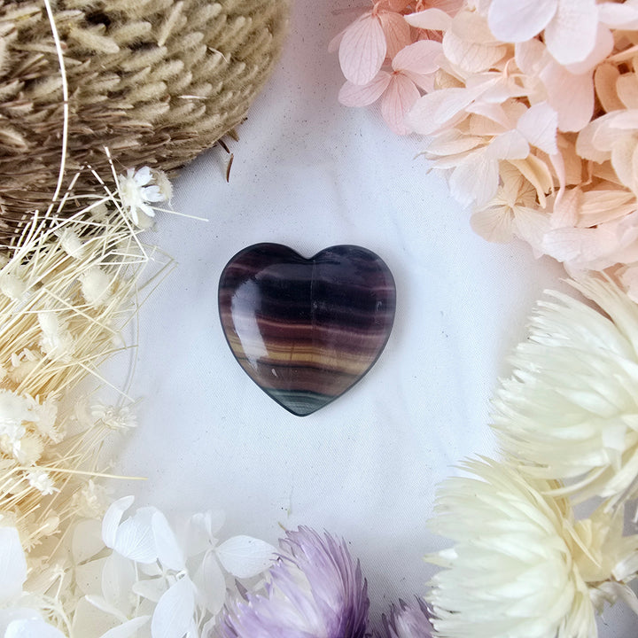 Rainbow Fluorite Heart