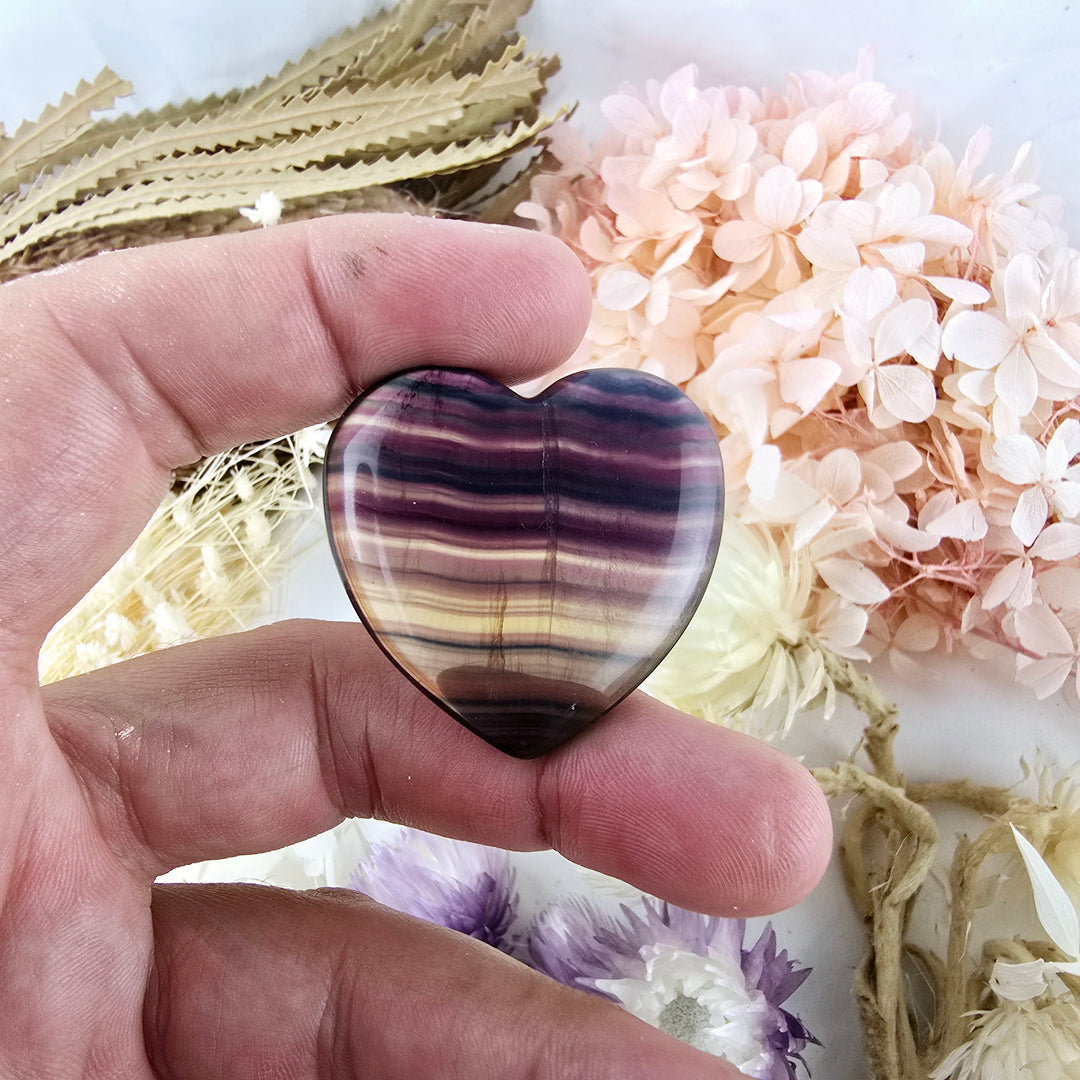 Rainbow Fluorite Heart
