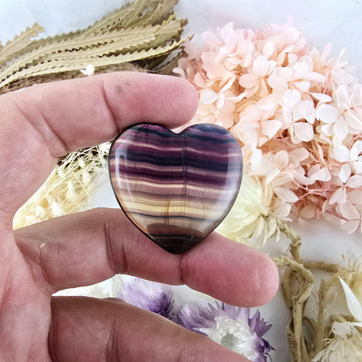 Rainbow Fluorite Heart