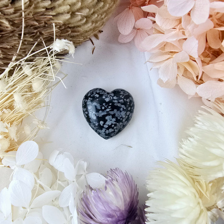 Snowflake Obsidian Heart
